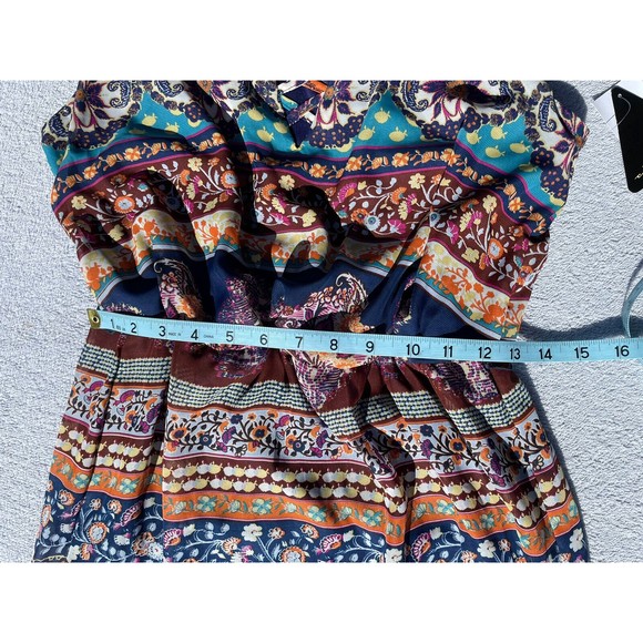 City Triangle Dress Women's Medium Flower Print Sheer with High Slits Maxi - New - Picture 10 of 12